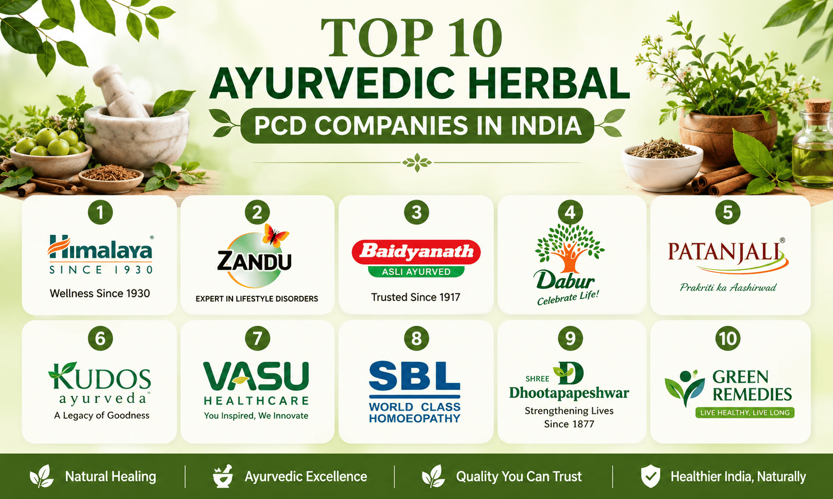 Top 10 Ayurvedic Herbal PCD Franchise Companies in India (2026)