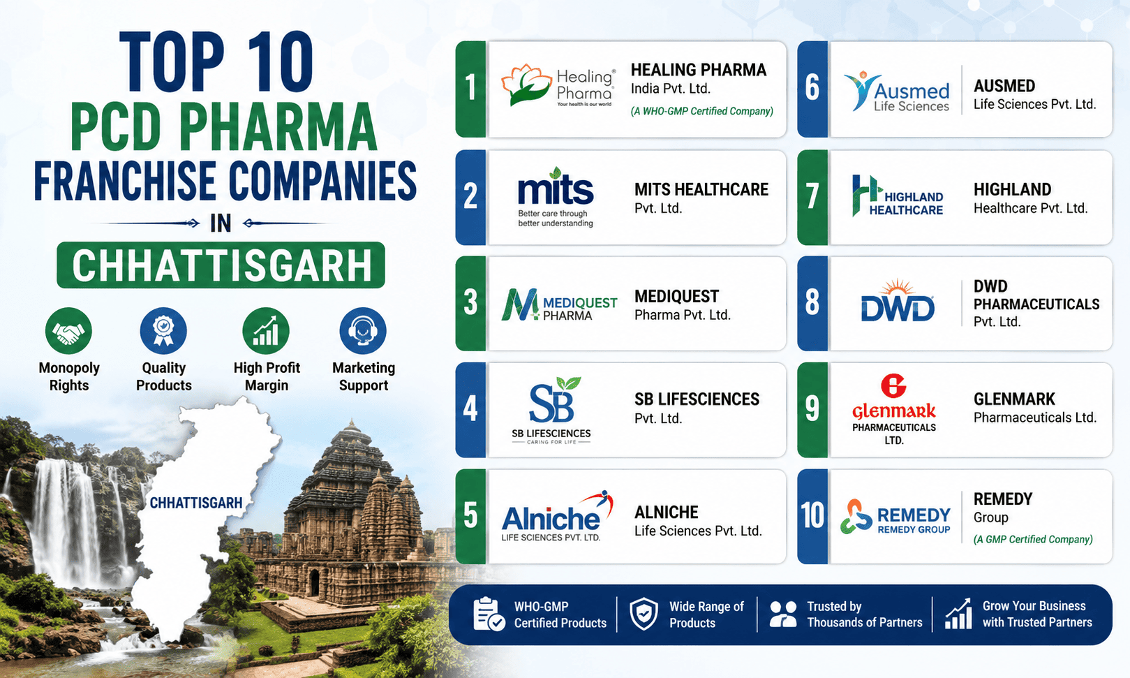 Top 10 PCD Pharma Franchise Companies in Chhattisgarh (2026)