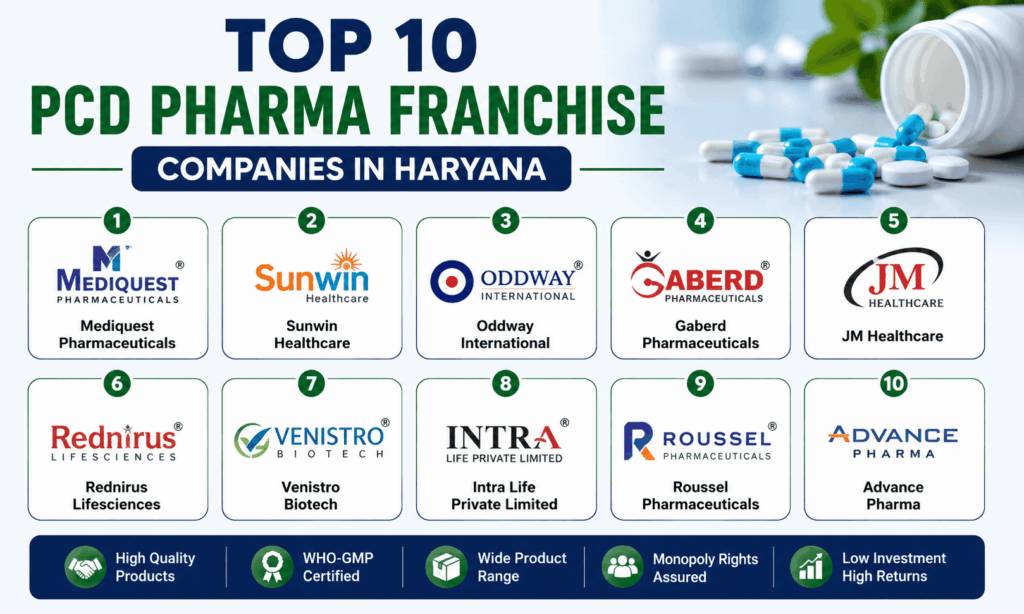 Top 10 PCD Pharma Franchise Companies in Haryana (2026)