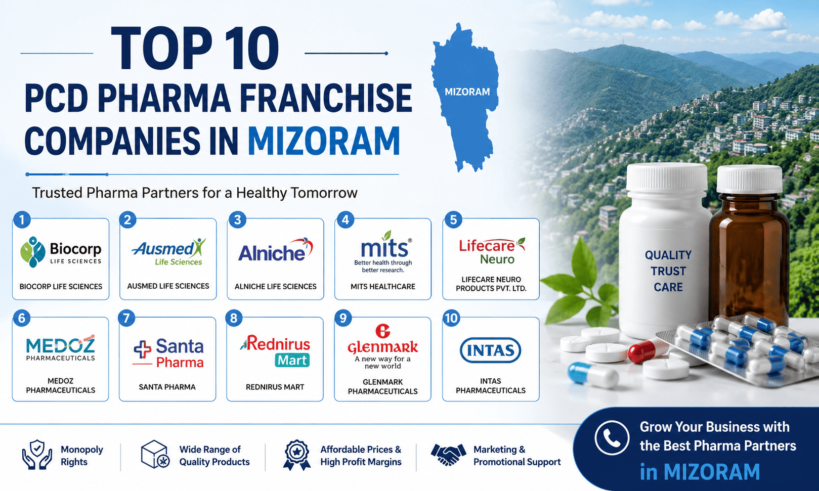 Top 10 PCD Pharma Franchise Companies in Mizoram (2026)