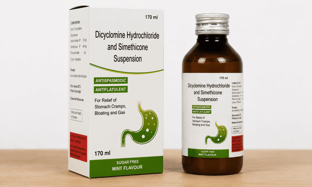 Dicyclomine Hydrochloride and Simethicone Suspension