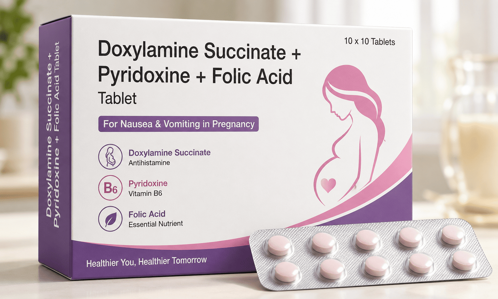 Doxylamine Succinate + Pyridoxine + Folic Acid Tablet Uses