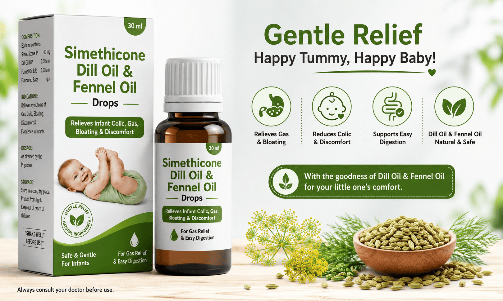 Simethicone, Dill Oil & Fennel Oil Drops