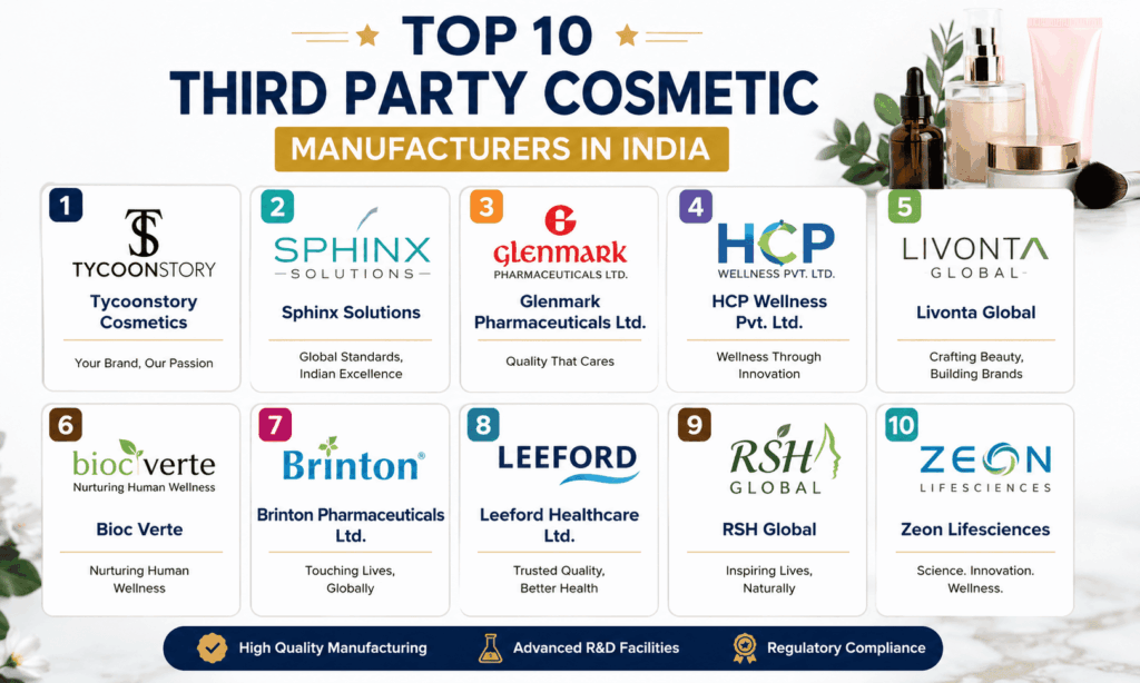 Top 10 Third Party Cosmetic Manufacturers in India (2026)