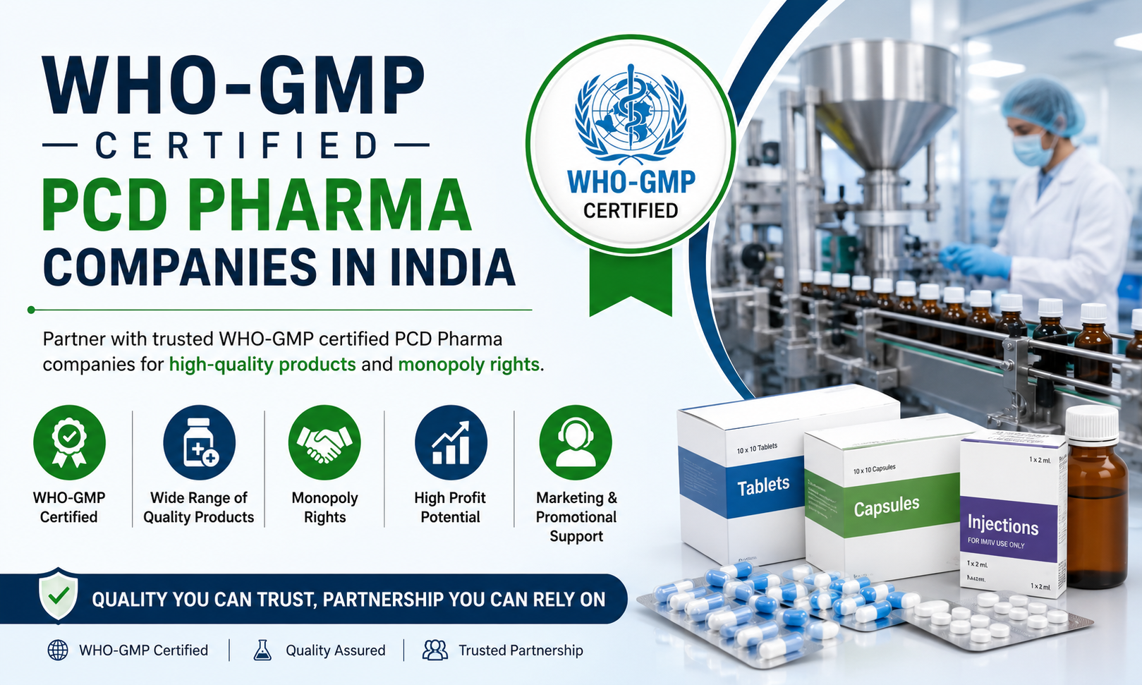 Top 10 WHO-GMP Certified PCD Pharma Companies in India