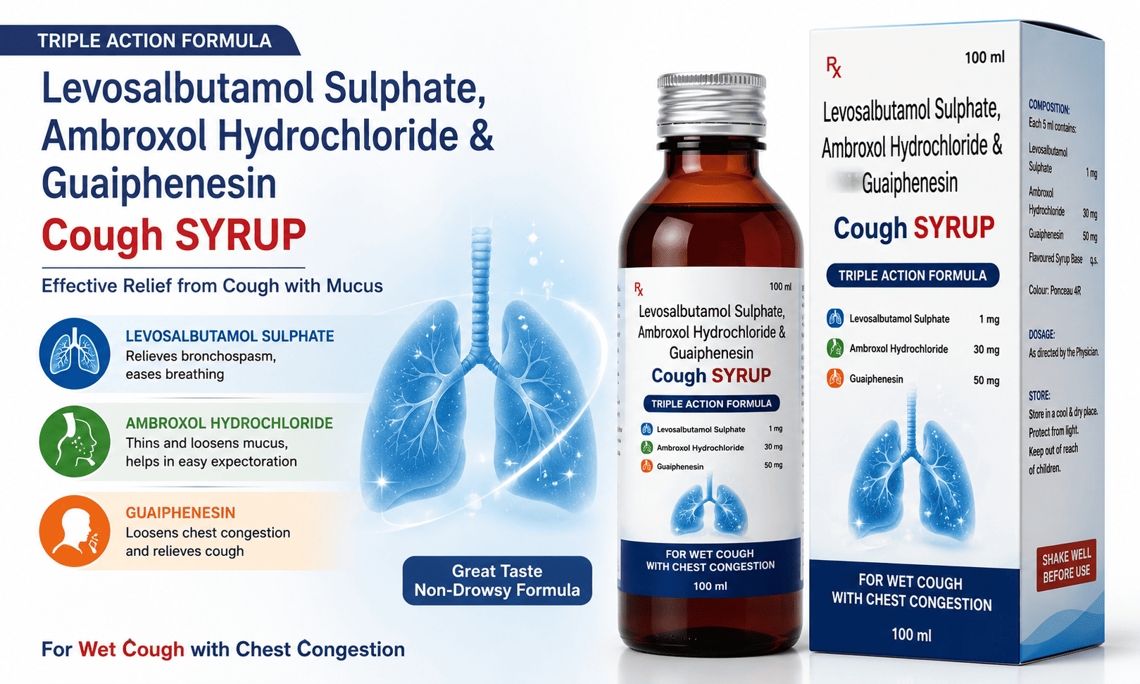 Levosalbutamol Sulphate Ambroxol Hydrochloride and Guaiphenesin Uses in Hindi